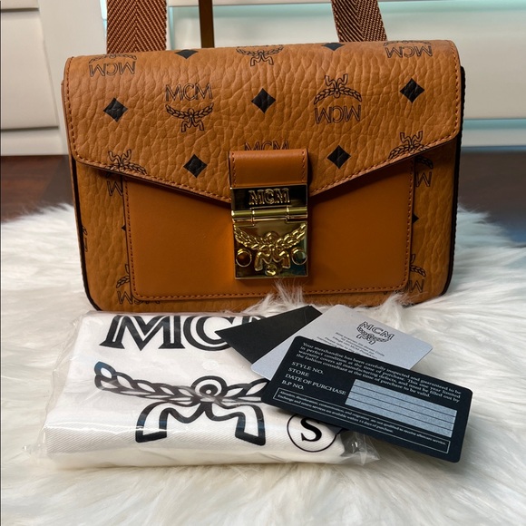 MCM Millie Visetos Logo Leather Crossbody/Belt Bag NWOT - Picture 7 of 17